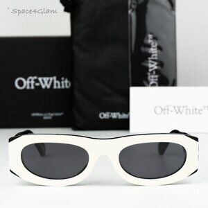 Off-White Men Sunglasses White Black Grey Oval OERI13O ORLANDO 0107 BRAND NEW